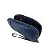 Mel&Co Saffiano-Effect Loop Handle Zip-Around Wristlet Pouch Navy