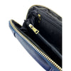 Mel&Co Saffiano-Effect Loop Handle Zip-Around Wristlet Pouch Navy