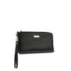 Mel&Co Saffiano Leatherette Slim Wristlet Pouch - Black