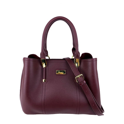 Mel&Co Lightweight Structured Satchel - Wine