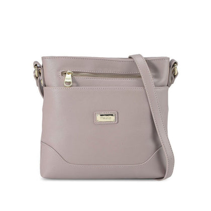 Mel&Co Faux Leather Sling Bag - Light Grey