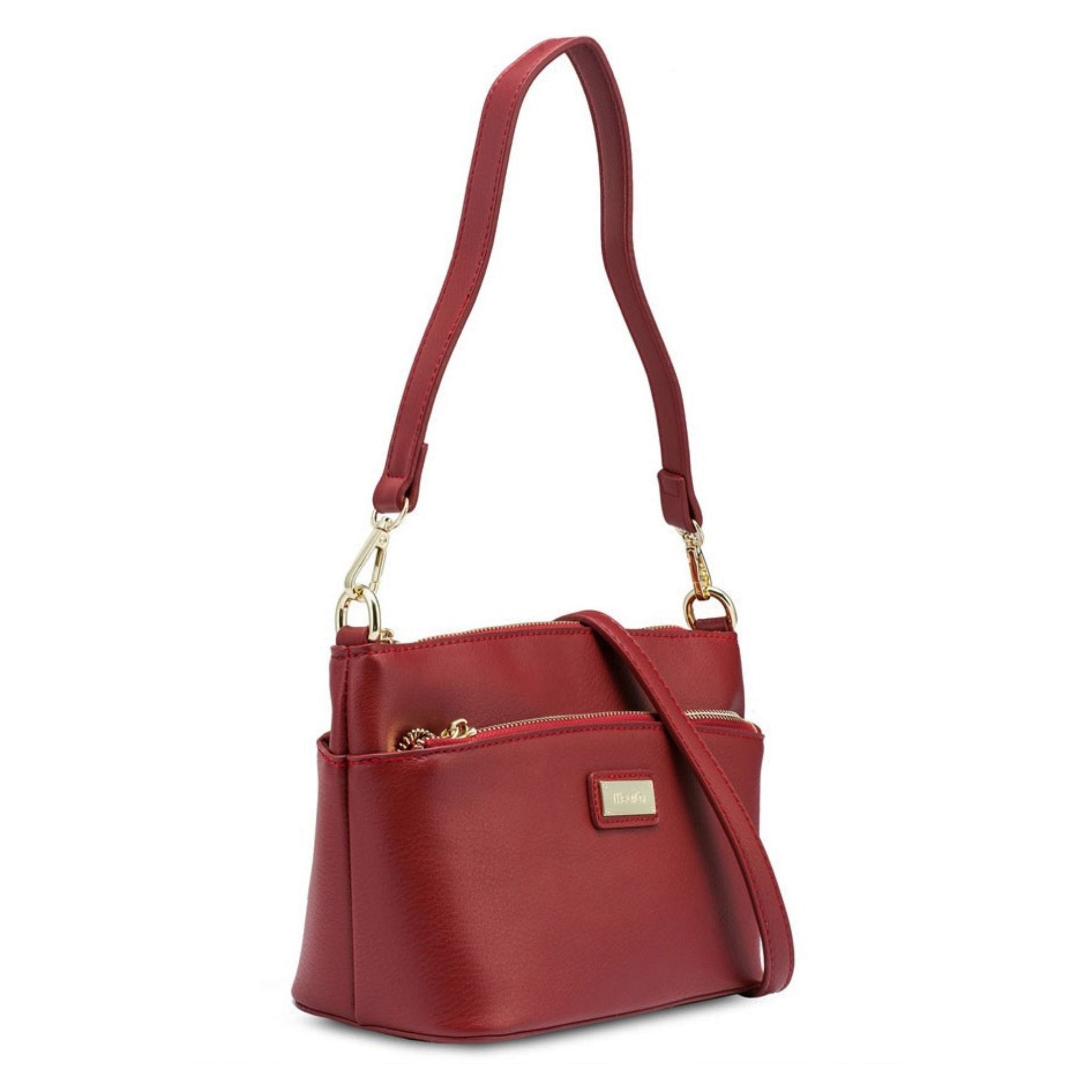 Mel&Co Faux Leather Shoulder Sling Bag Dark Red