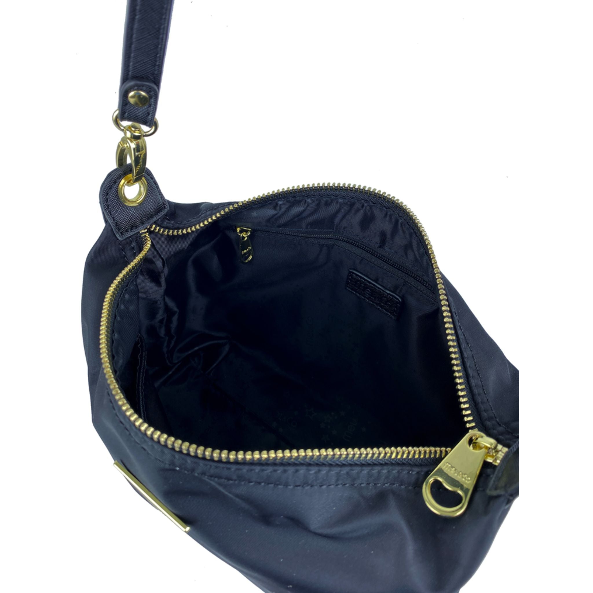 Mel&Co Basic Nylon Shoulder Sling Bag Black
