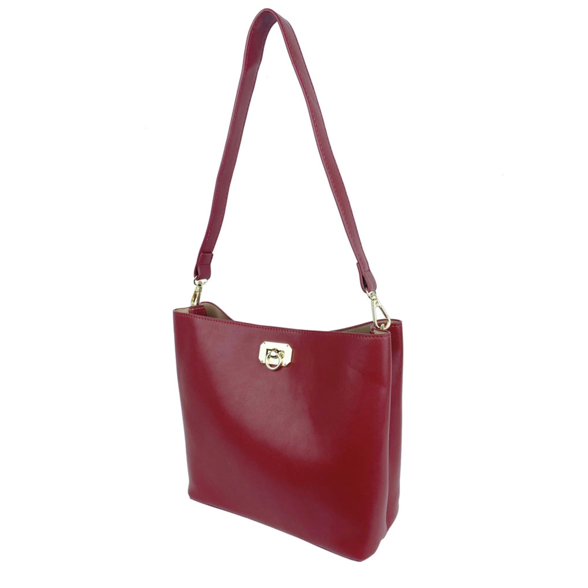 Mel&Co Flip Lock Shoulder Bag Red