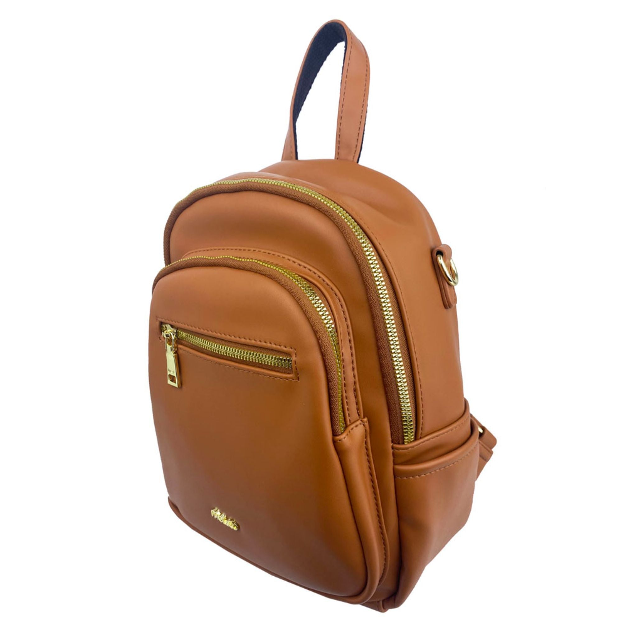 Mel&Co Two-Way Round Top Backpack Tan