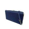 Mel&Co Saffiano-Effect Chain Wallet With Flap Compartment Navy