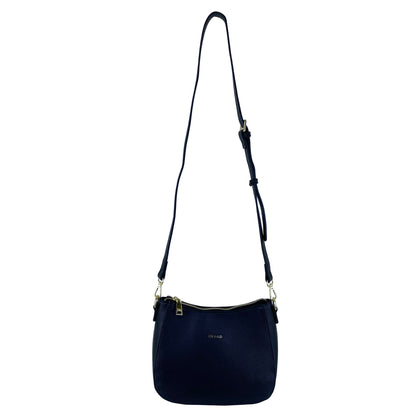 Mel&Co Saffiano-Effect Curve Top Sling Bag Black