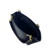 Mel&Co Saffiano Leatherette Double Handle With Chain Detail Black