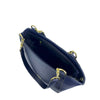Mel&Co Saffiano Leatherette Double Handle With Chain Detail Navy
