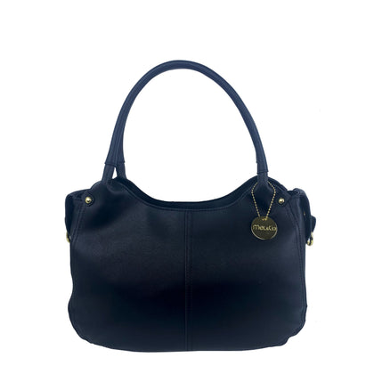 Mel&Co Double Round Handle Mid-Size Shoulder Bag Black