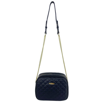 Mel&Co Quilted Semi-Chain Sling Bag Black