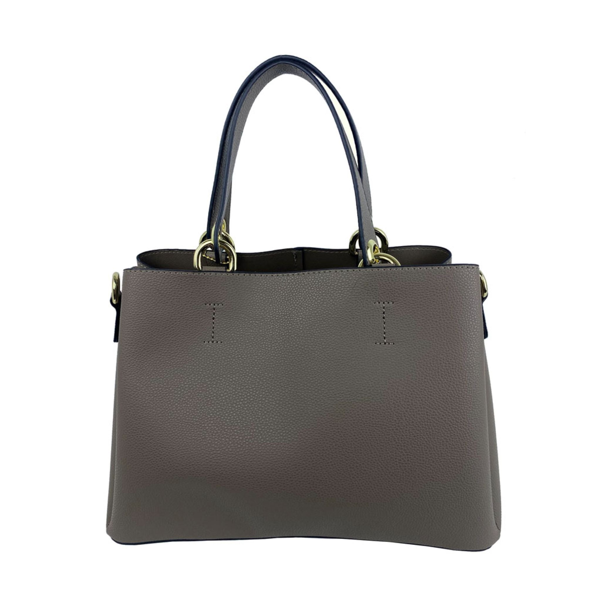 Mel&Co Grainy Satchel With D Rings Detail Taupe