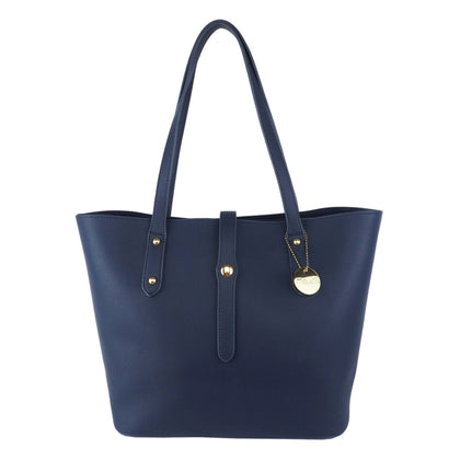 Mel&Co Grainy Tote Bag With Belt Snap Blue