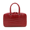 SANCHŌ Crocodile Leather Oblong Structured Tote - Cherry