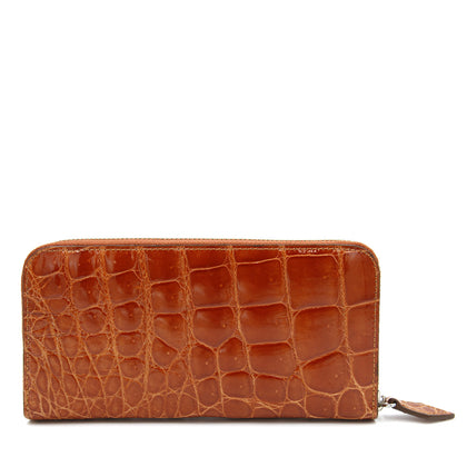 Sancho Genuine Crocodile Leather Zip-around Long Wallet - Toffee