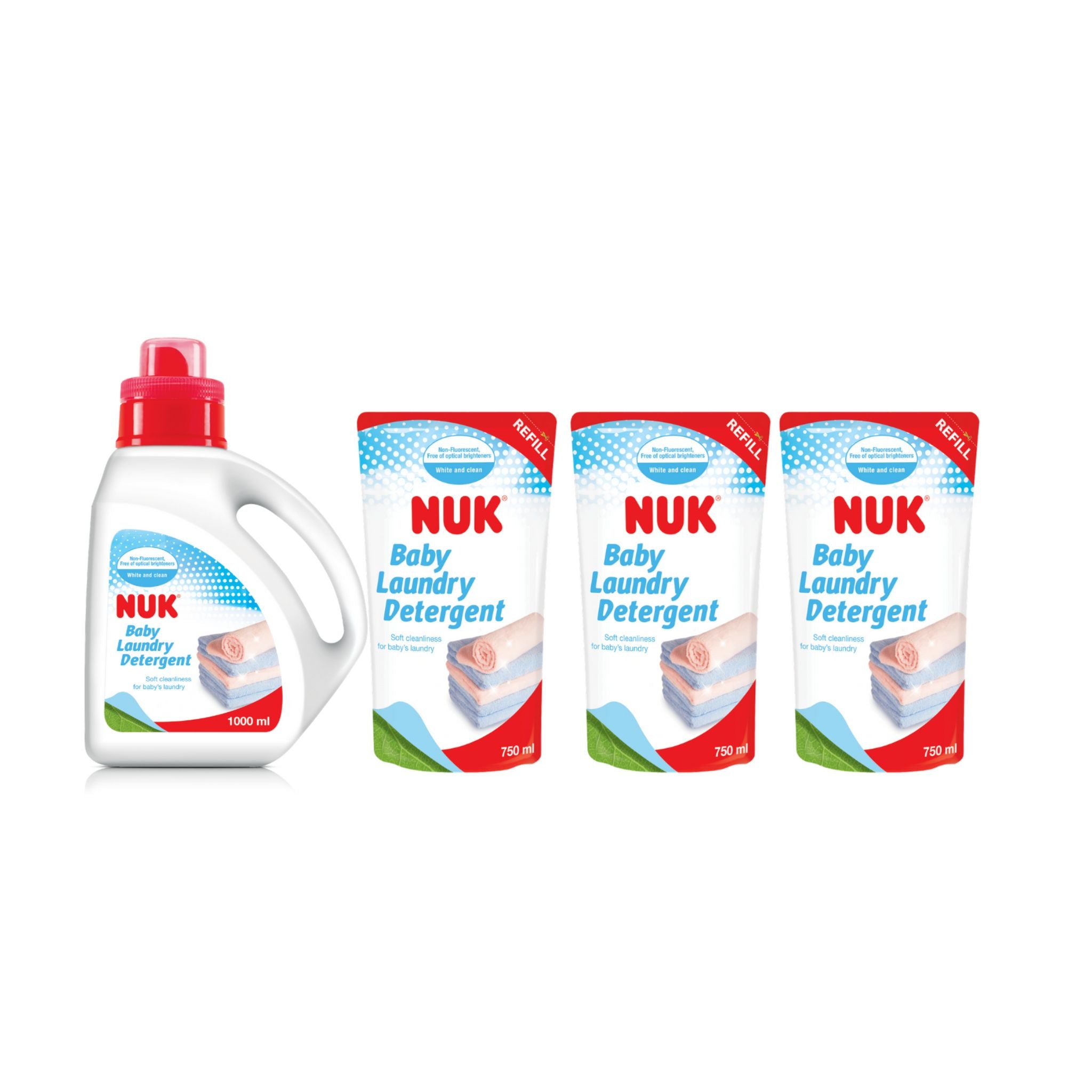 NUK Baby Laundry Detergent Bundle Pack (1000ml x 1 + 750ml x 3)