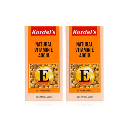[Twin Pack} Kordel's Natural Vitamin E 400IU (100 Softgel Capsules x 2)