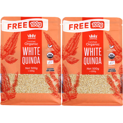 100% Superfoods Organic White Quinoa 500g +100g (Set of 2)