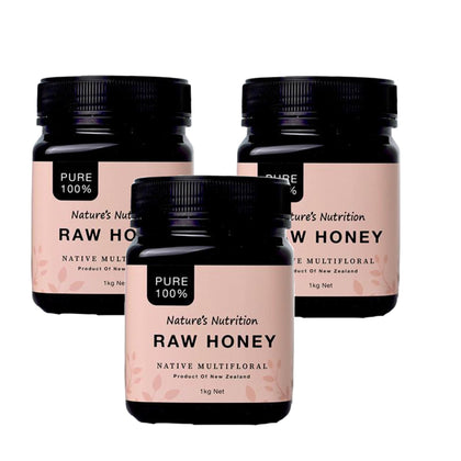 NATURE'S NUTRITION Raw Honey 1kg (Set of 3)