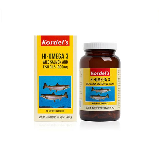 Kordel's Hi-Omega 3 Wild Salmon and Fish Oils 1000mg 90SG