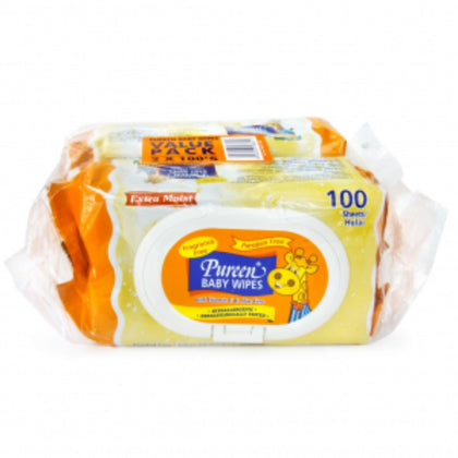 Pureen Baby Wipes (Fragrance Free) 2x100's