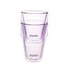 Pyrex 2pc Stackable Double Wall Glass Set 250ml & 355ml - Pink