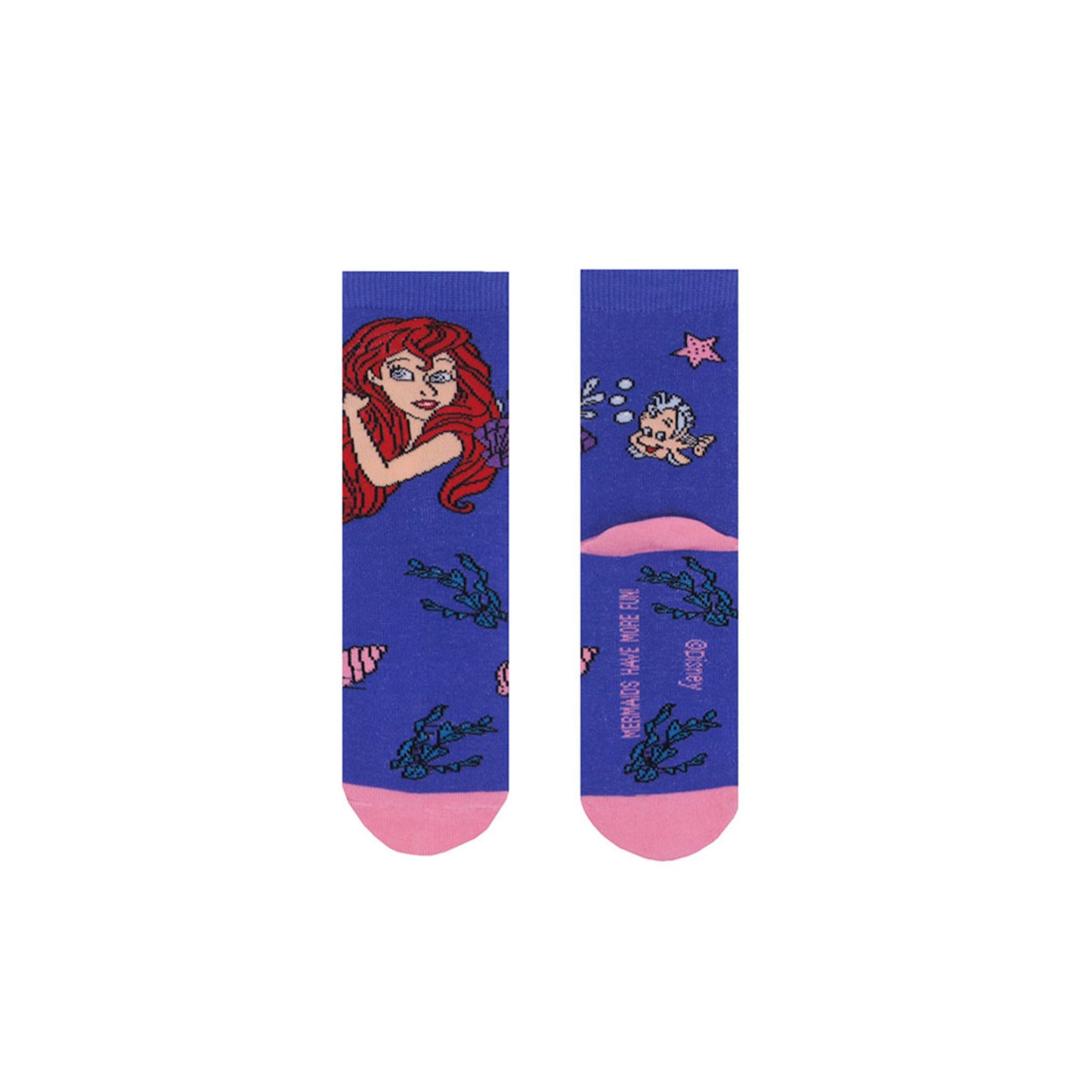 RAD RUSSEL Little Mermaid Kids Socks - Ages 2 to 7 - Purple