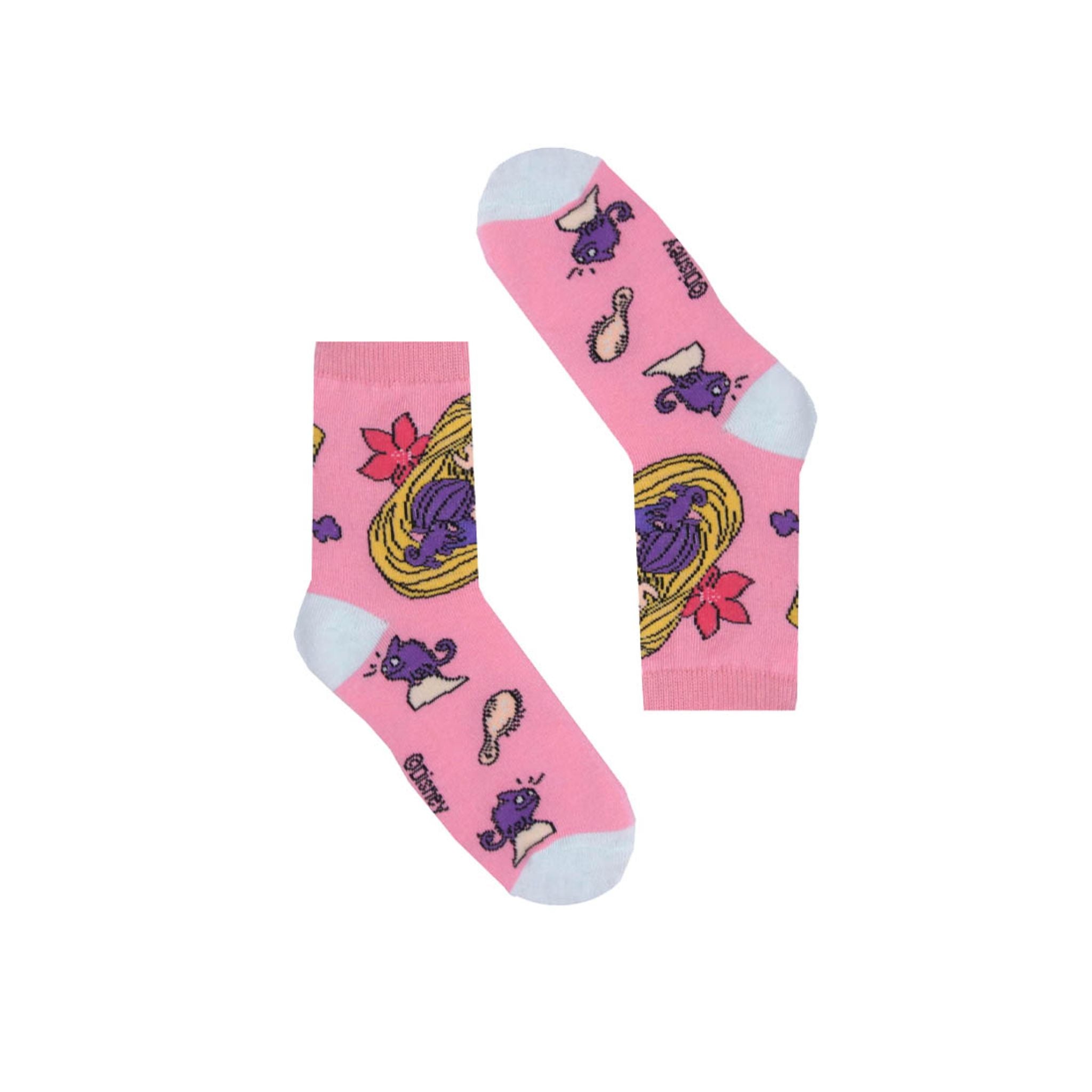 RAD RUSSEL Tangled Kids Socks - Ages 2 to 7 - Pink
