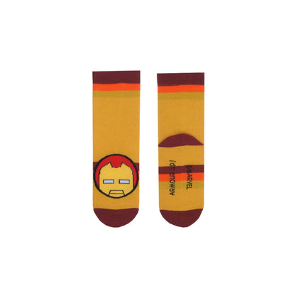 RAD RUSSEL Iron Man Kids Socks - Ages 7 to 12 - Yellow