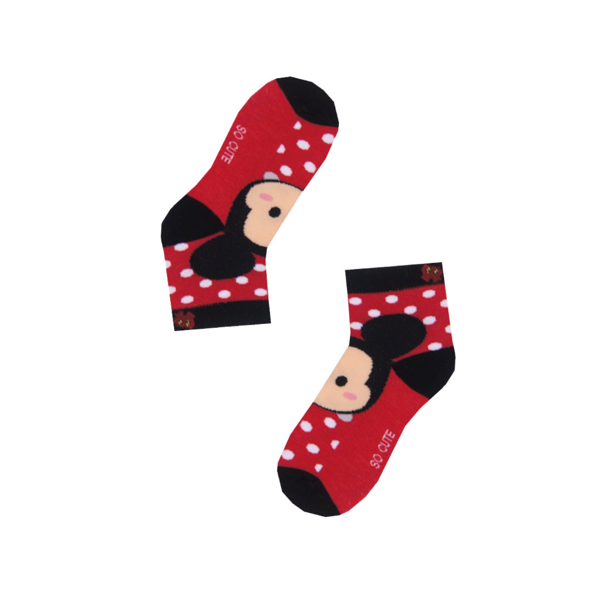RAD RUSSEL Mickey Tsum Tsums Kids Socks - Ages 2 to 7 - Red