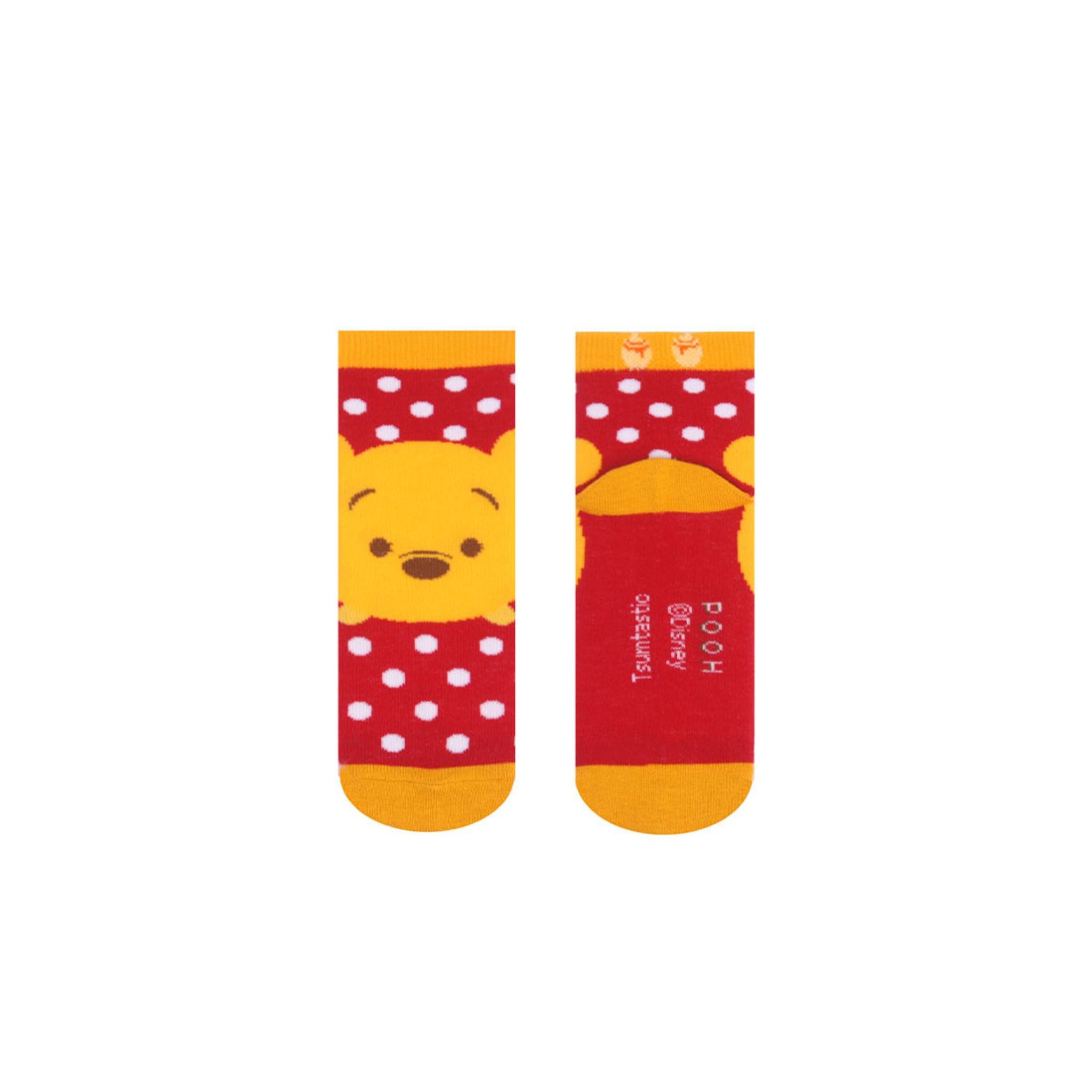 RAD RUSSEL Winnie Tsum Tsums Kids Socks - Ages 7 to 12 - Red