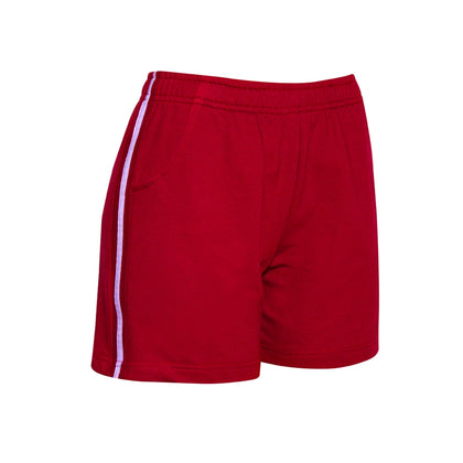 Laselle High-Rise French Terry Shorts - Red