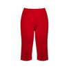 Laselle High-Rise French Terry Capri Pants - Red