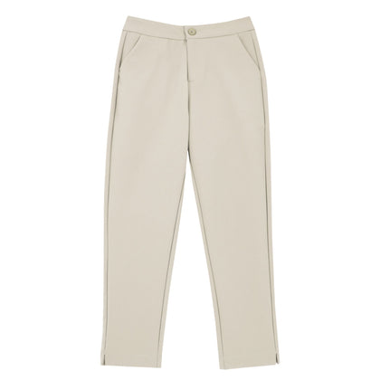 ENRO High-Waisted Capri Pants With Side Pockets - Beige
