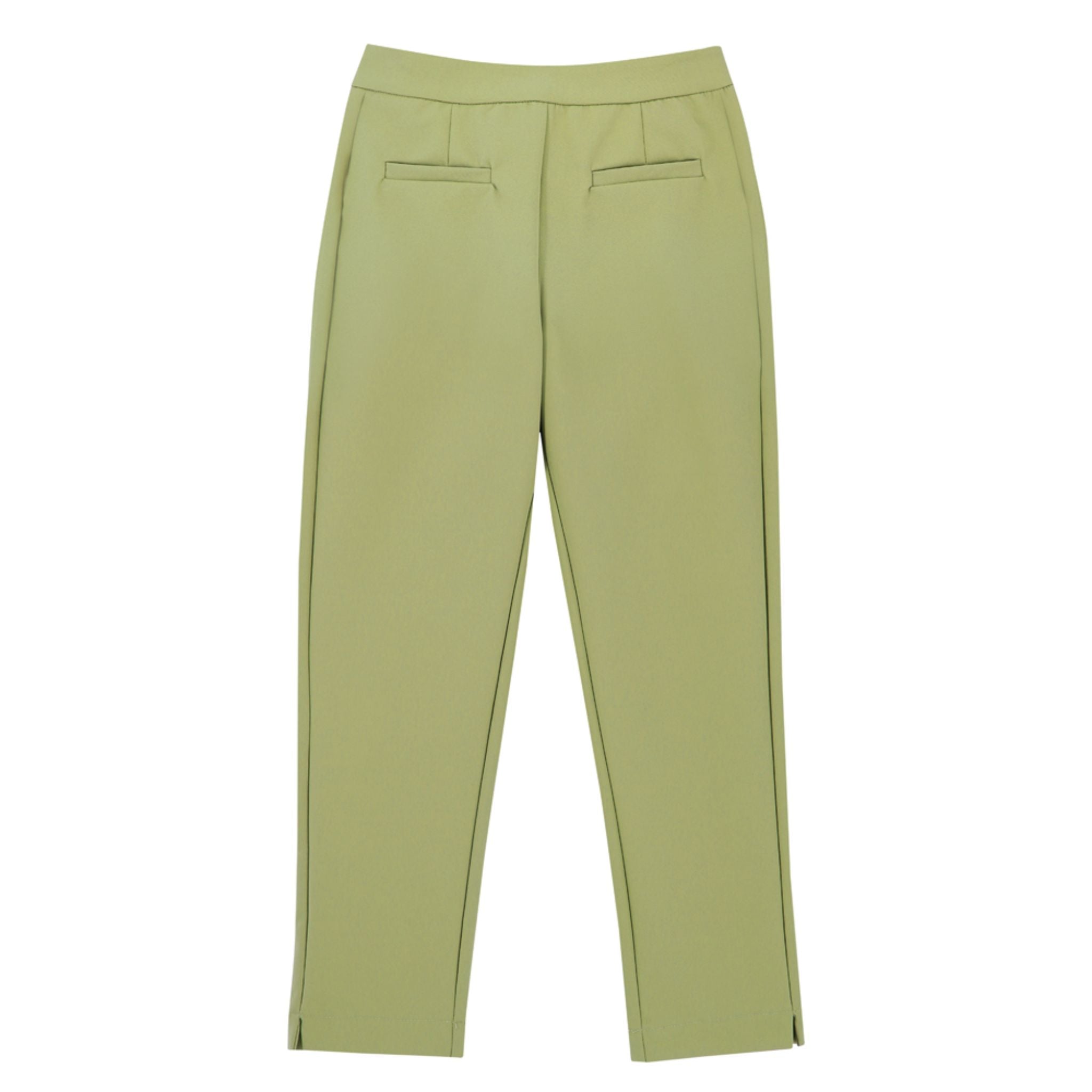ENRO High-Waisted Capri Pants With Side Pockets - Green