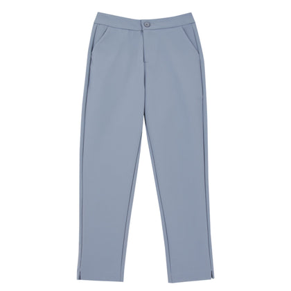 ENRO High-Waisted Capri Pants With Side Pockets  - Light Blue