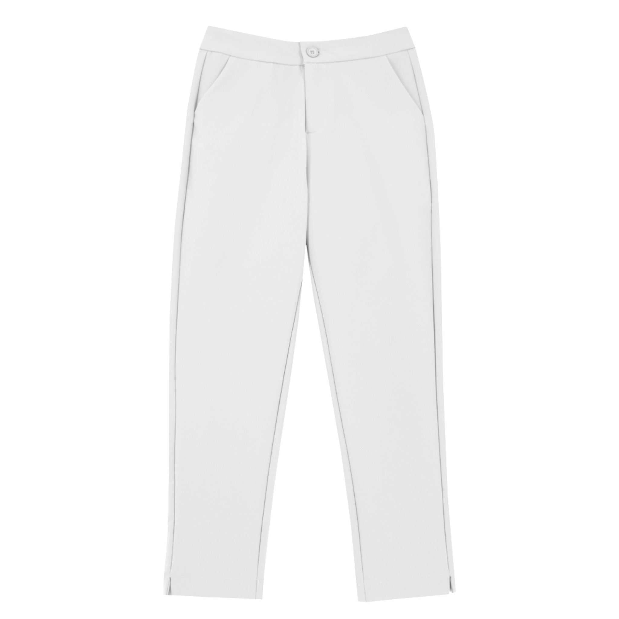 ENRO High-Waisted Capri Pants With Side Pockets - White