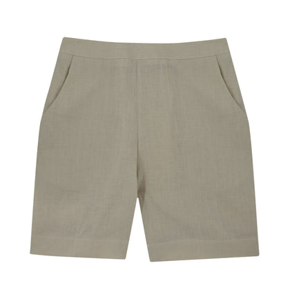Shockwave Linen Pull Up Shorts - Beige