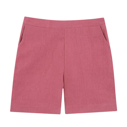 Shockwave Linen Pull Up Shorts - Pink