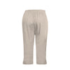 Shockwave Cropped Linen Pants - Beige