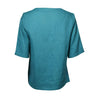 Shockwave Embroidery Linen Blouse - Turquoise