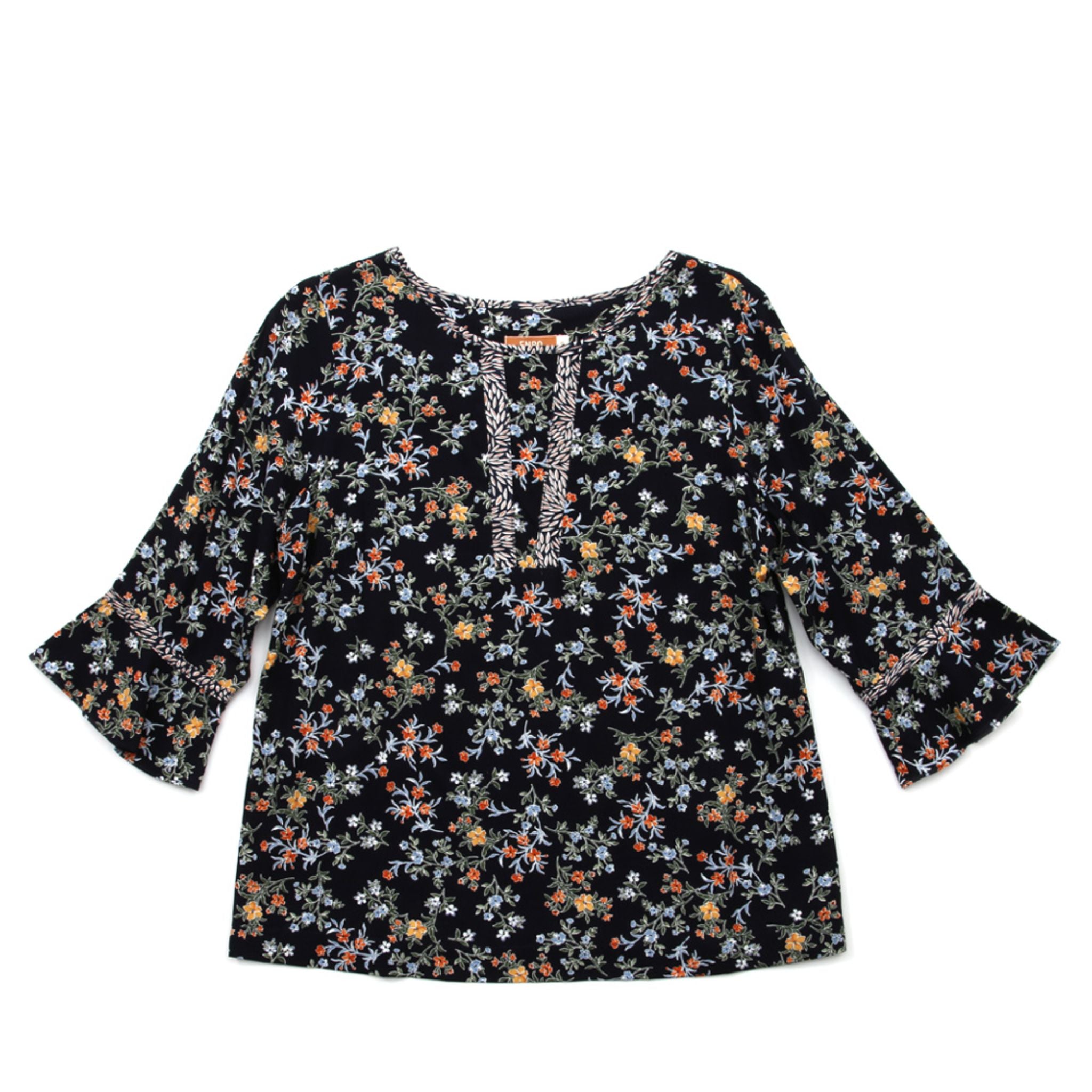 Enro Embroidery Blouse - Printed (SCO-7905-62BL)