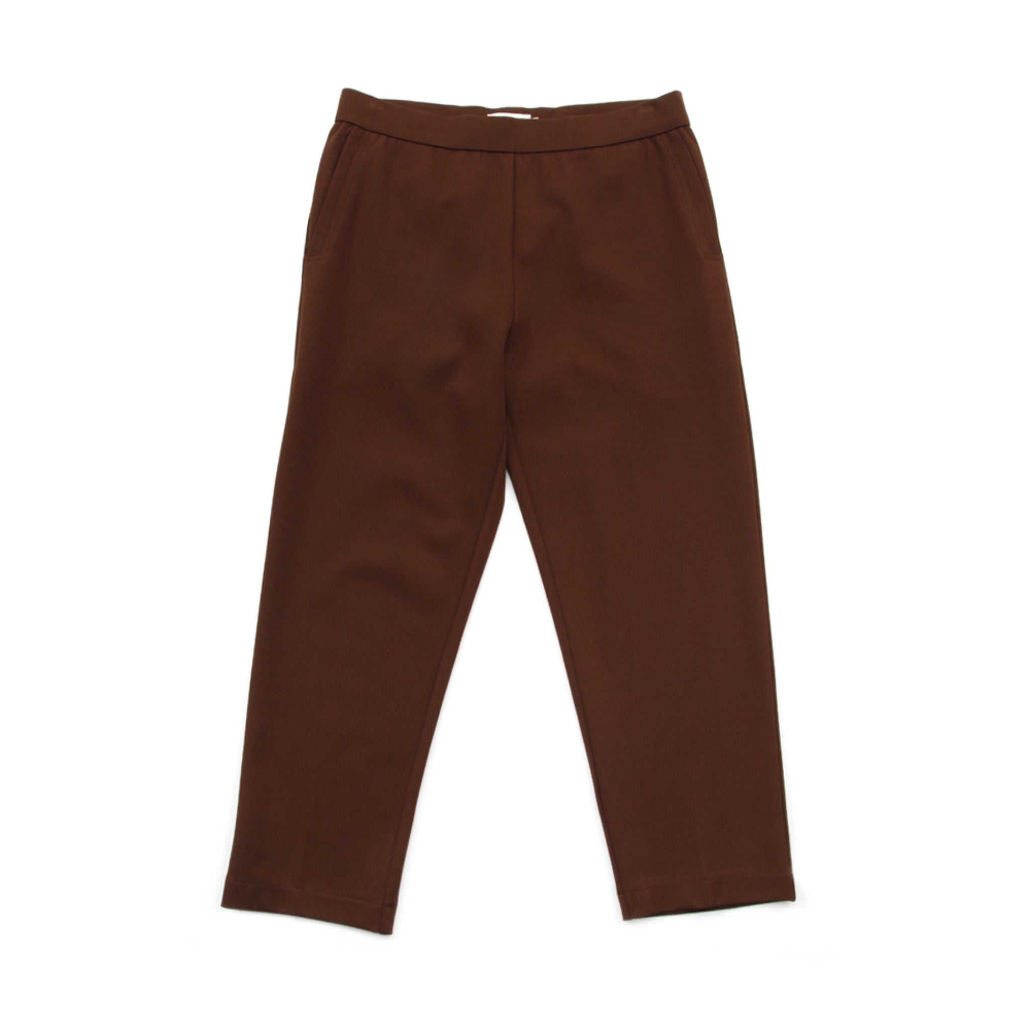 Enro Elastic Waistband Pull-On Cropped Pants - Brown (SCY16293A-546CP-BRO)