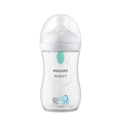 Philips Avent Natural Response Baby Bottle with air Free Vent 9oz/260ml 1m+ (Flow 3 Nipple) (SCY673-81)