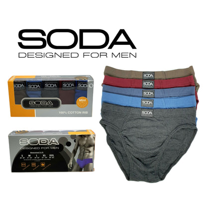 SODA 5 Piece-Pack Cotton Rib Mini Briefs