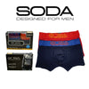 SODA 2 Piece-Pack Cotton Spandex Shorty Trunks with Waist Band