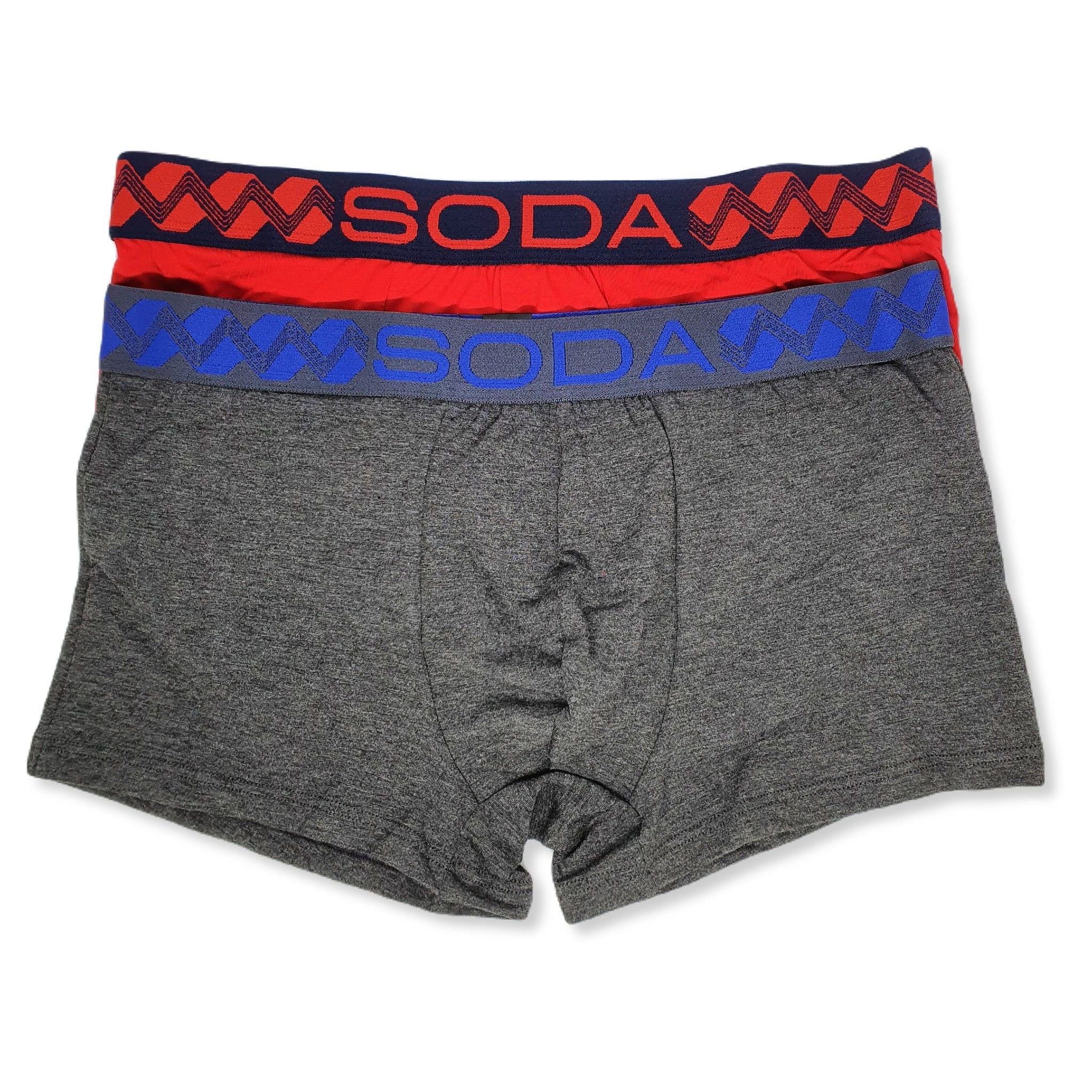 SODA 2 Piece Pack Bamboo Fiber Shorty Trunks with Waistband - Assorted Colours