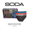 SODA 3 Piece Pack Microfiber Mini Briefs with Waistband - Assorted Colours