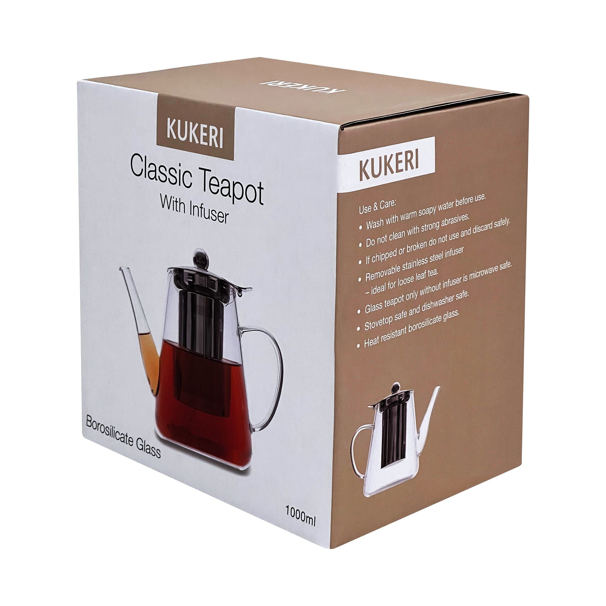 Kukeri Classic Teapot with Infuser Long Spout 1000ml