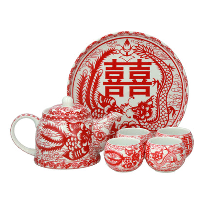 The Chinese Wedding Shop Chinese Wedding Tea Set (Dragon & Phoenix) (T25)